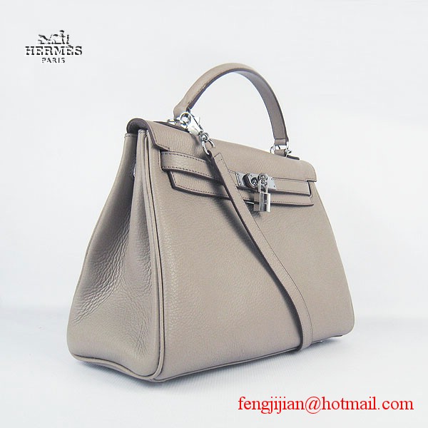 Hermes Kelly 32cm Togo Leather Bag Grey 6108