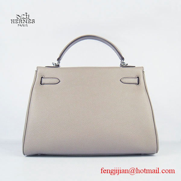 Hermes Kelly 32cm Togo Leather Bag Grey 6108