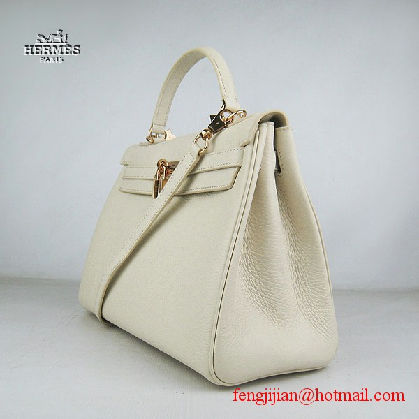 Hermes Kelly 32cm Togo Leather Bag Beige 6108 Gold Hardware